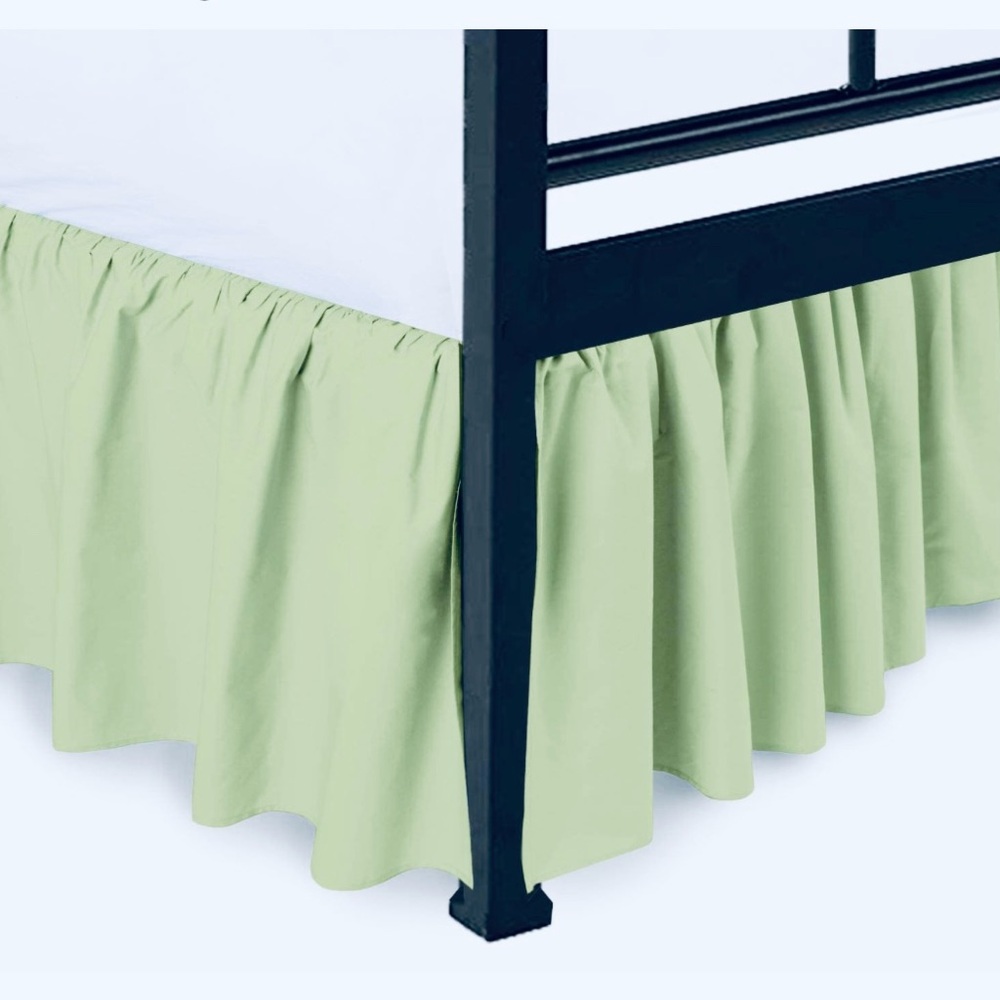 Elegant Queen Size Pale Green Bed Skirt